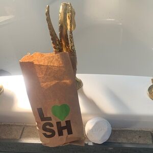 Lush White Bath Bomb with Brown Paper Bag